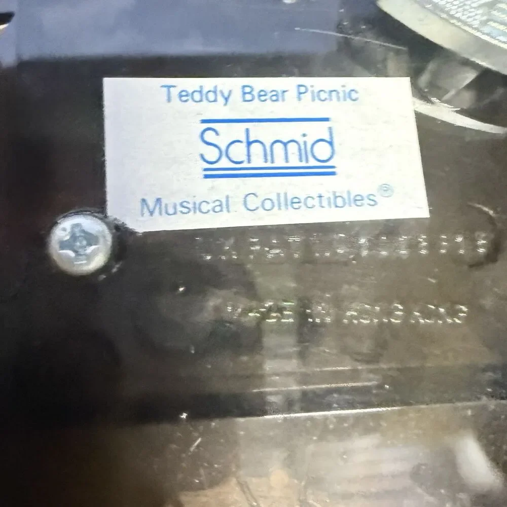 Vintage Schmid Wind Up Music Teddy Bear’s Picnic Baby Photo Frame Keepsake WORKS